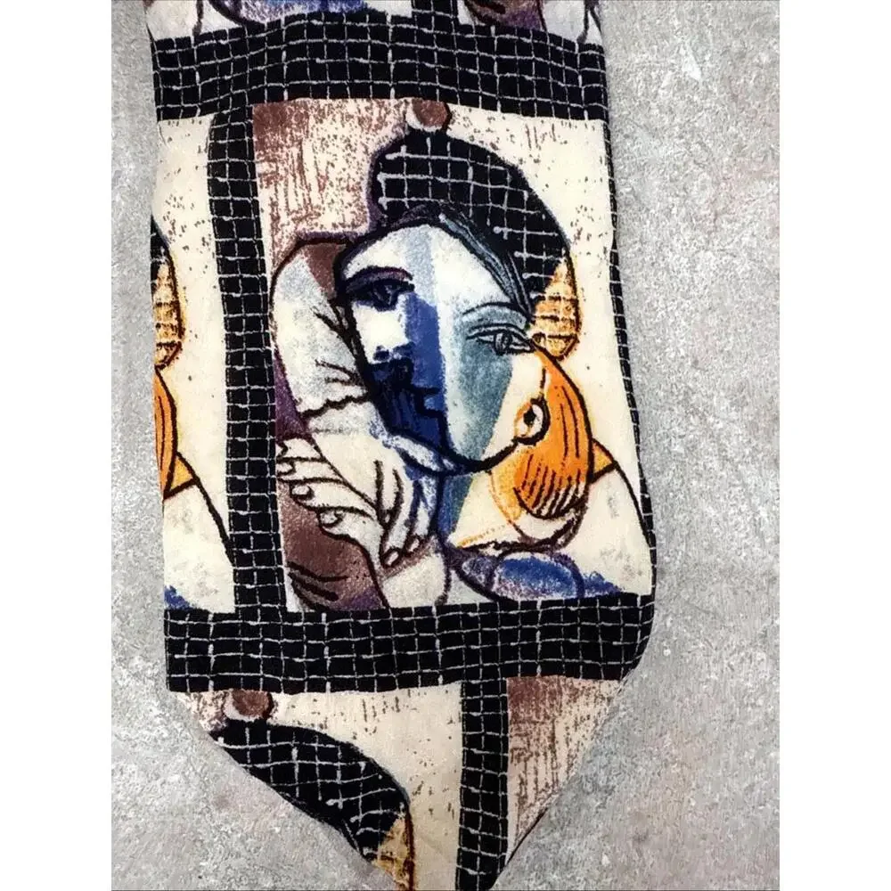 VTG Picasso Collection Fine Art Fashions Silk Tie Portrait Of Woman 1937 Italy - Picture 1 of 5